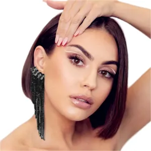 TEEK - Rhinestone Tassel Earrings