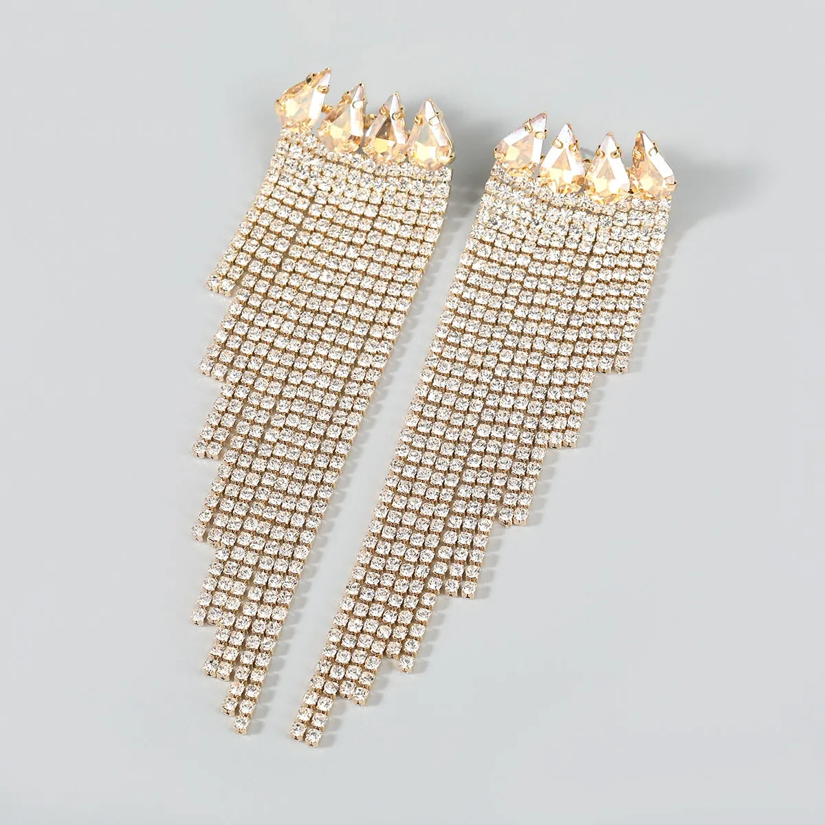 TEEK - Rhinestone Tassel Earrings