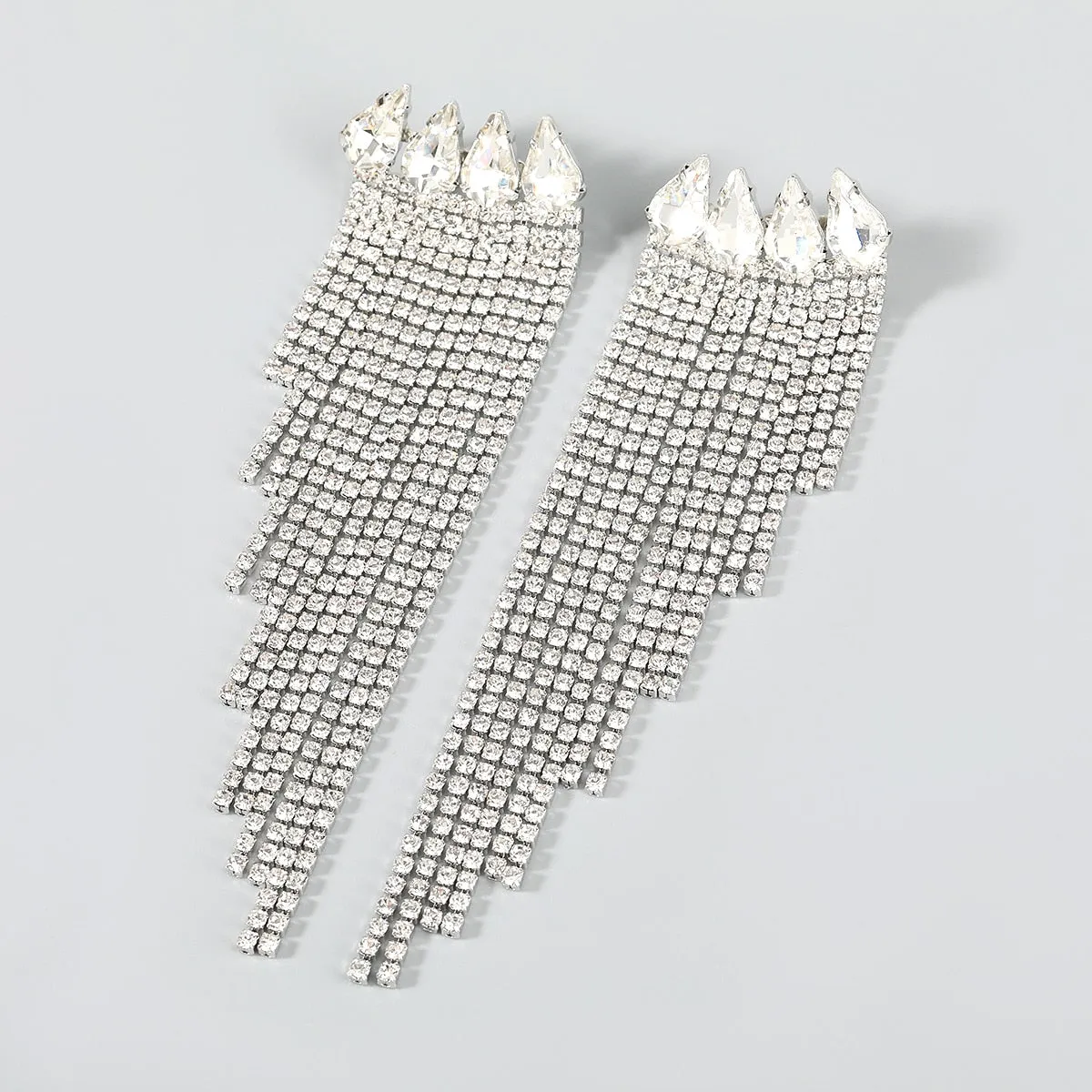 TEEK - Rhinestone Tassel Earrings