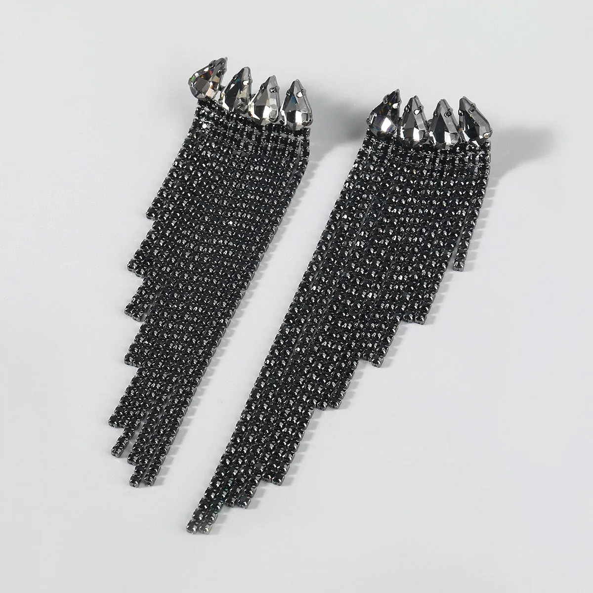 TEEK - Rhinestone Tassel Earrings