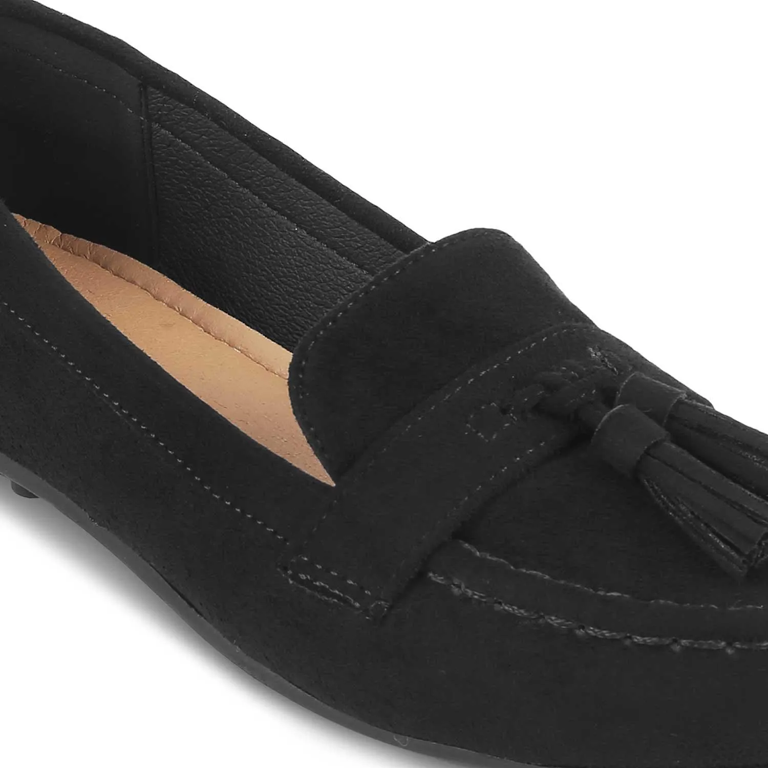 The Bonum Black Women's Dress Tassel Loafers Tresmode