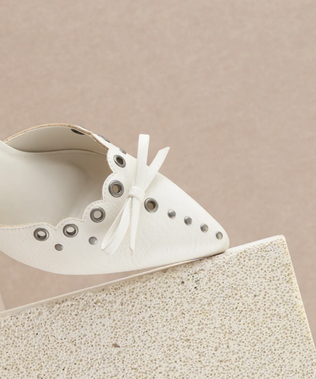 The Meridian | White Kitten Heel