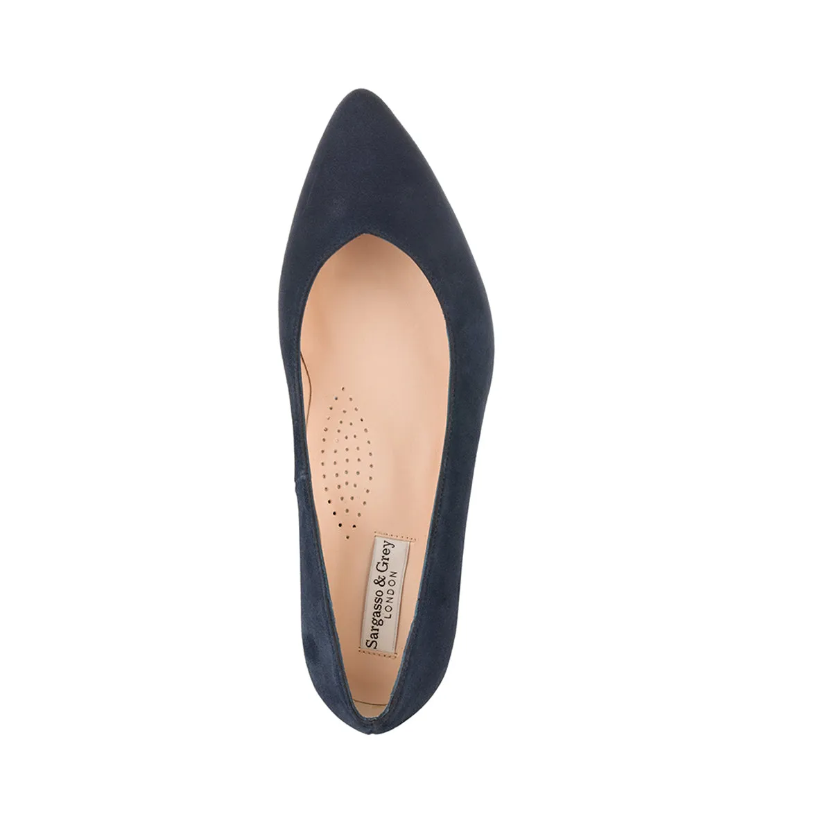 Tilda Extra-Wide Fit Kitten Heels - Navy Suede