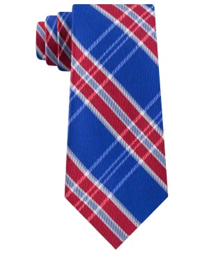 Tommy Hilfiger Men's Vincent Plaid Tie Blue-Red One Size