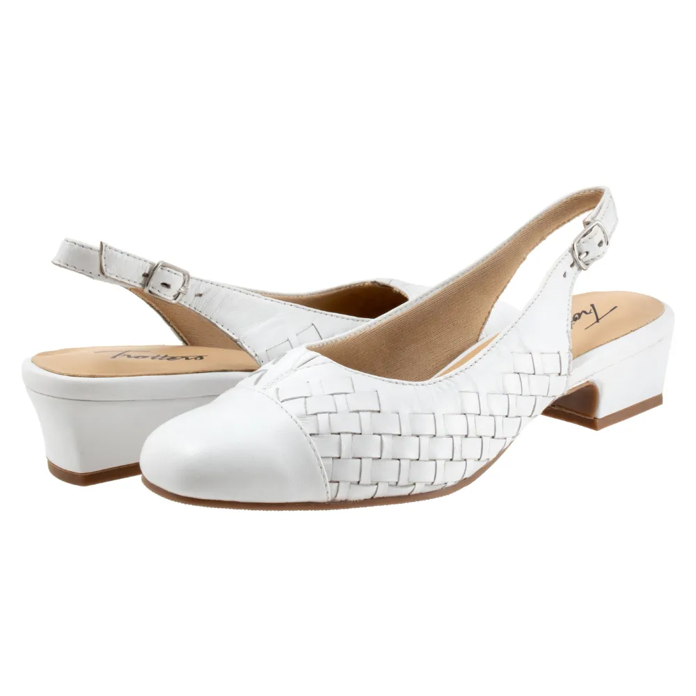 Trotters Dea Woven White Leather Pump (Women's)