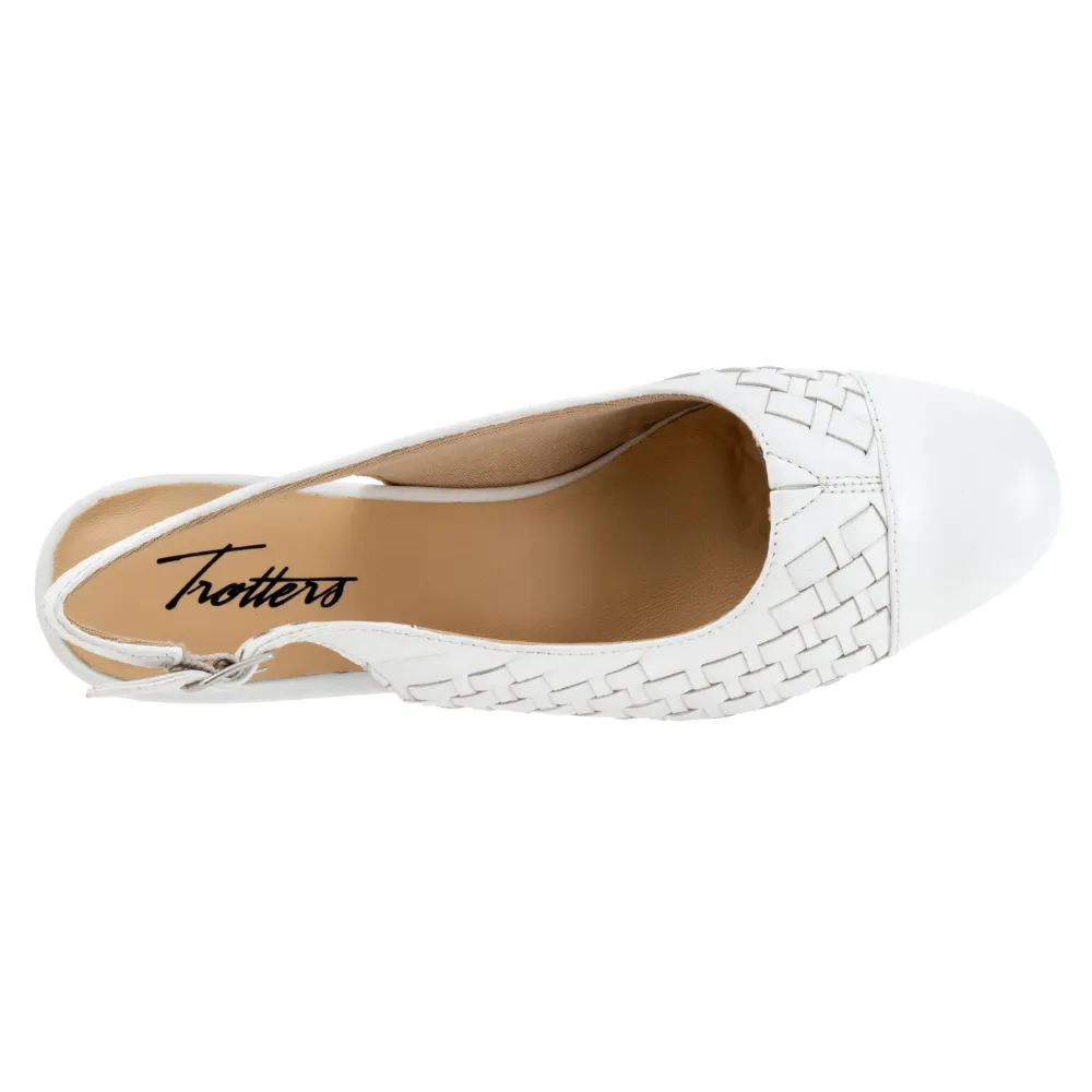 Trotters Dea Woven White Leather Pump (Women's)