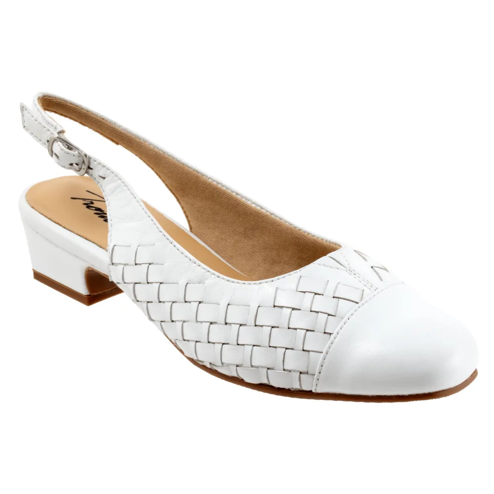 Trotters Dea Woven White Leather Pump (Women's)