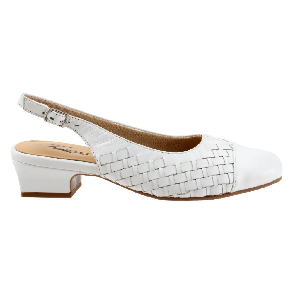 Trotters Dea Woven White Leather Pump (Women's)