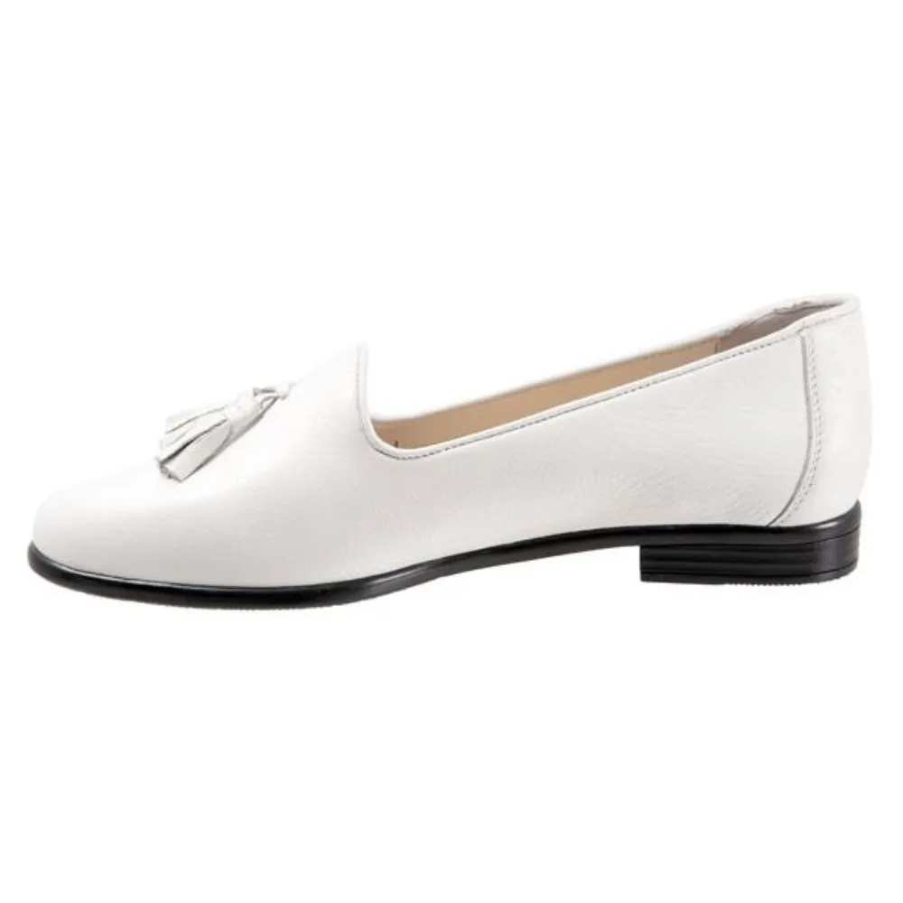 Trotters Liz Tassel White Leather Loafer (Women's)