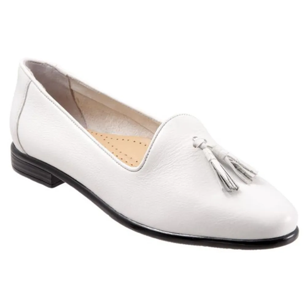 Trotters Liz Tassel White Leather Loafer (Women's)