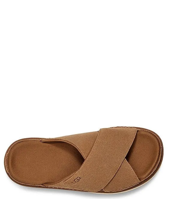 UGG™ Goldenstar Cross Slide Chestnut