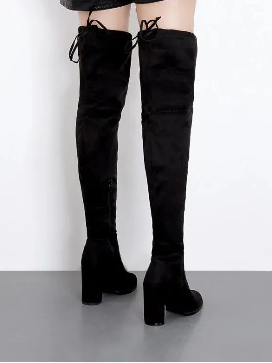 Unique High Heel Drawstring Over The Knee Boots