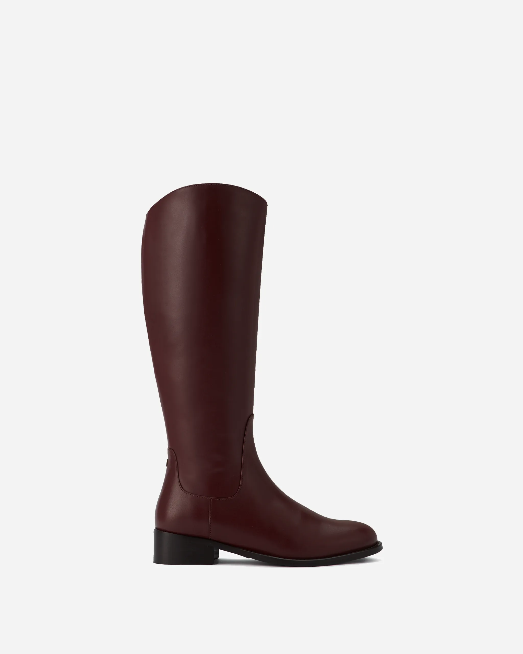 Verity Knee High Boots in Burgundy Leather