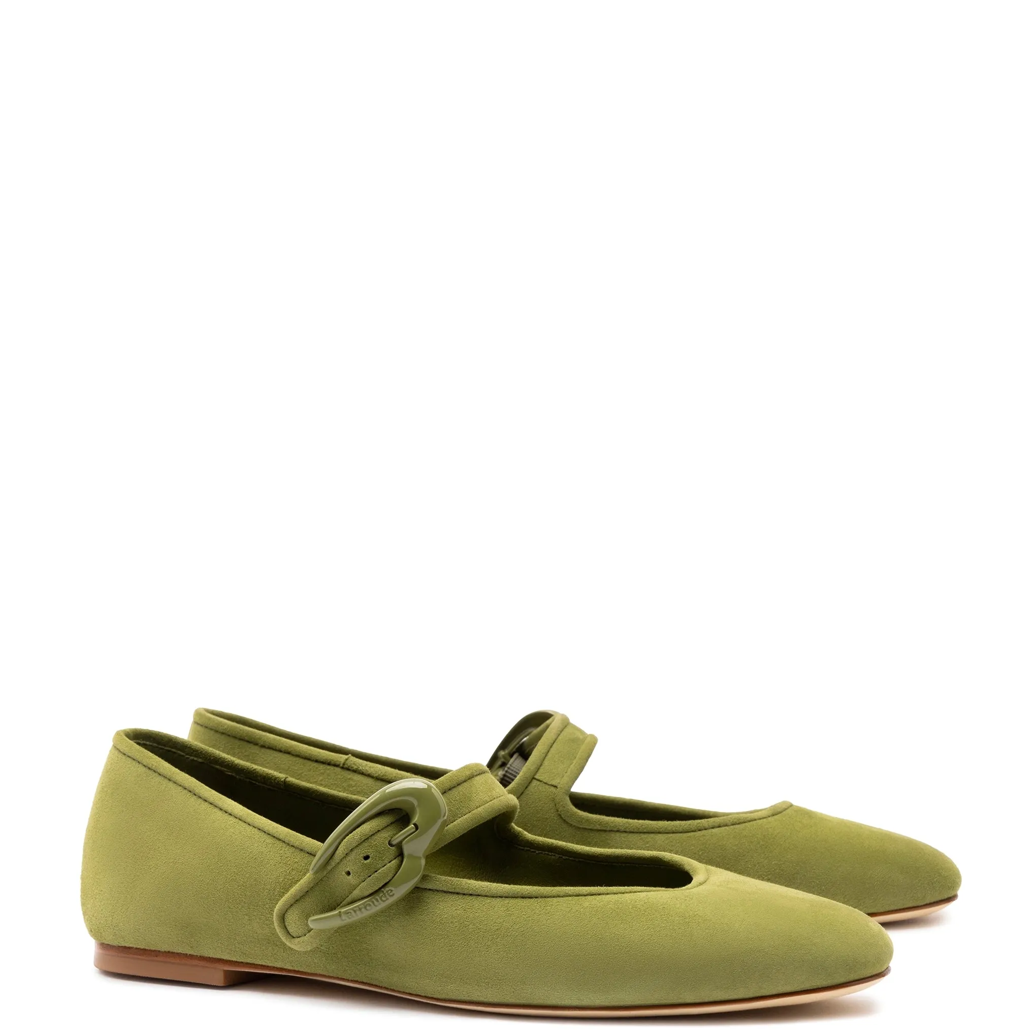 Verona Ballet Flat In Seaweed Suede