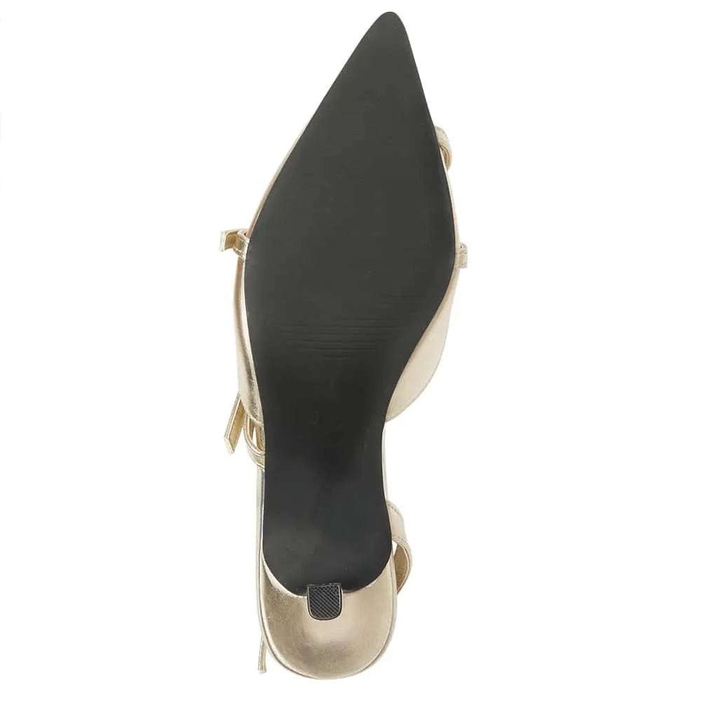 Veronica Heel in Gold Smooth Smooth