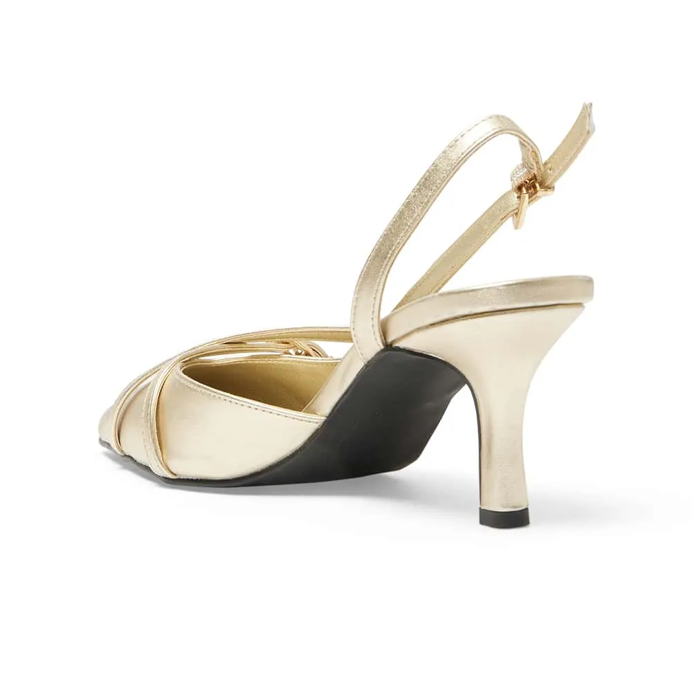 Veronica Heel in Gold Smooth Smooth