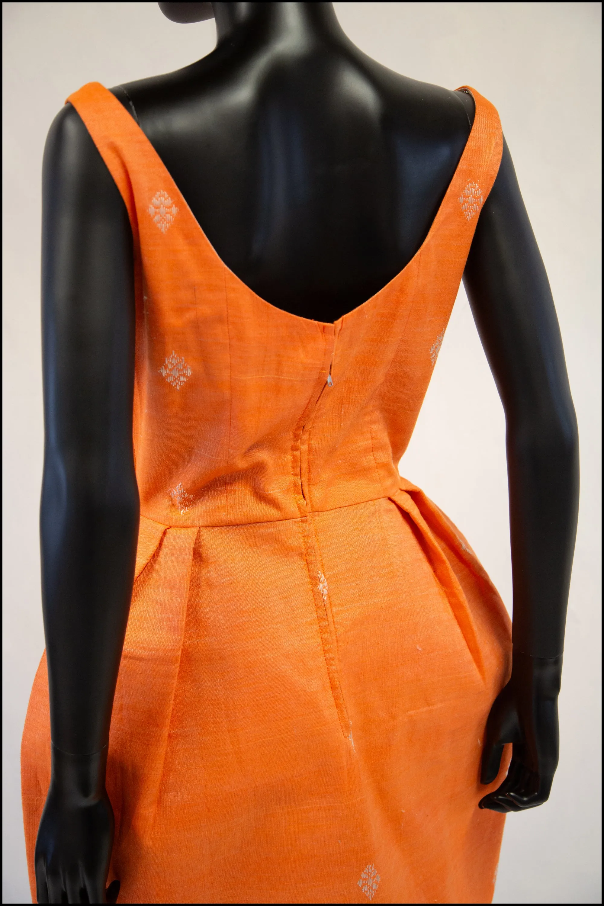 Vintage 1960s Orange Cotton Dress