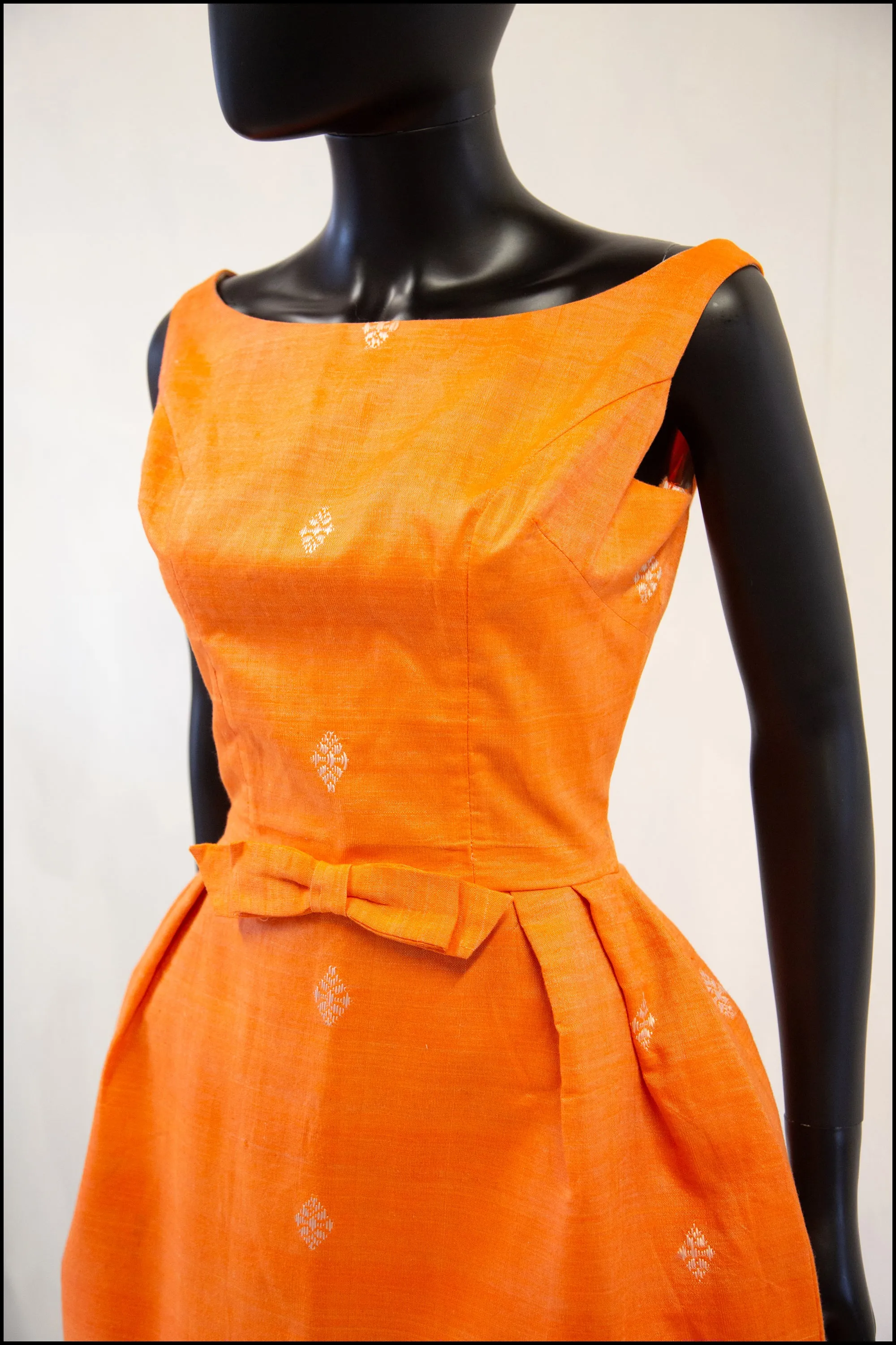 Vintage 1960s Orange Cotton Dress