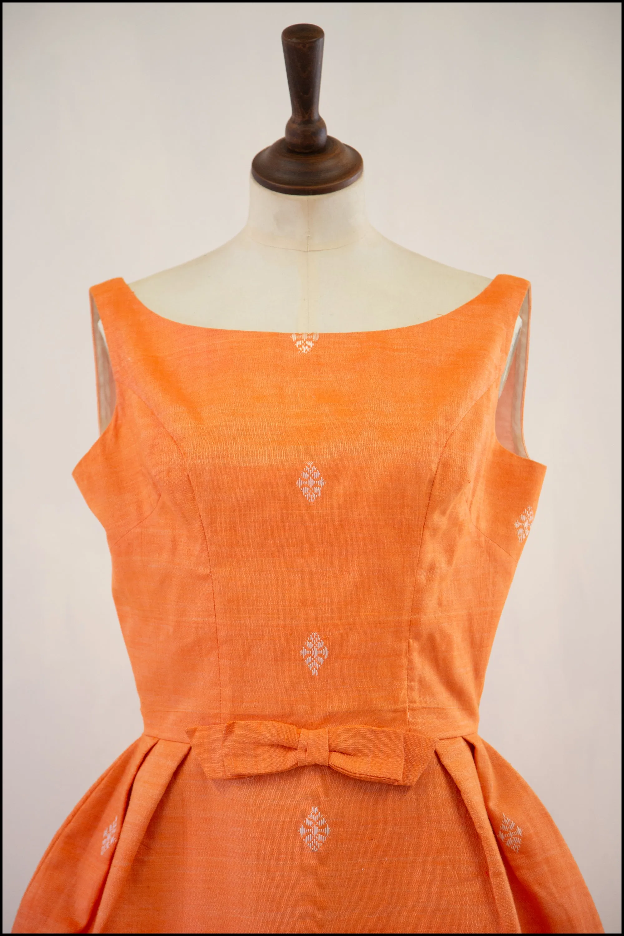 Vintage 1960s Orange Cotton Dress