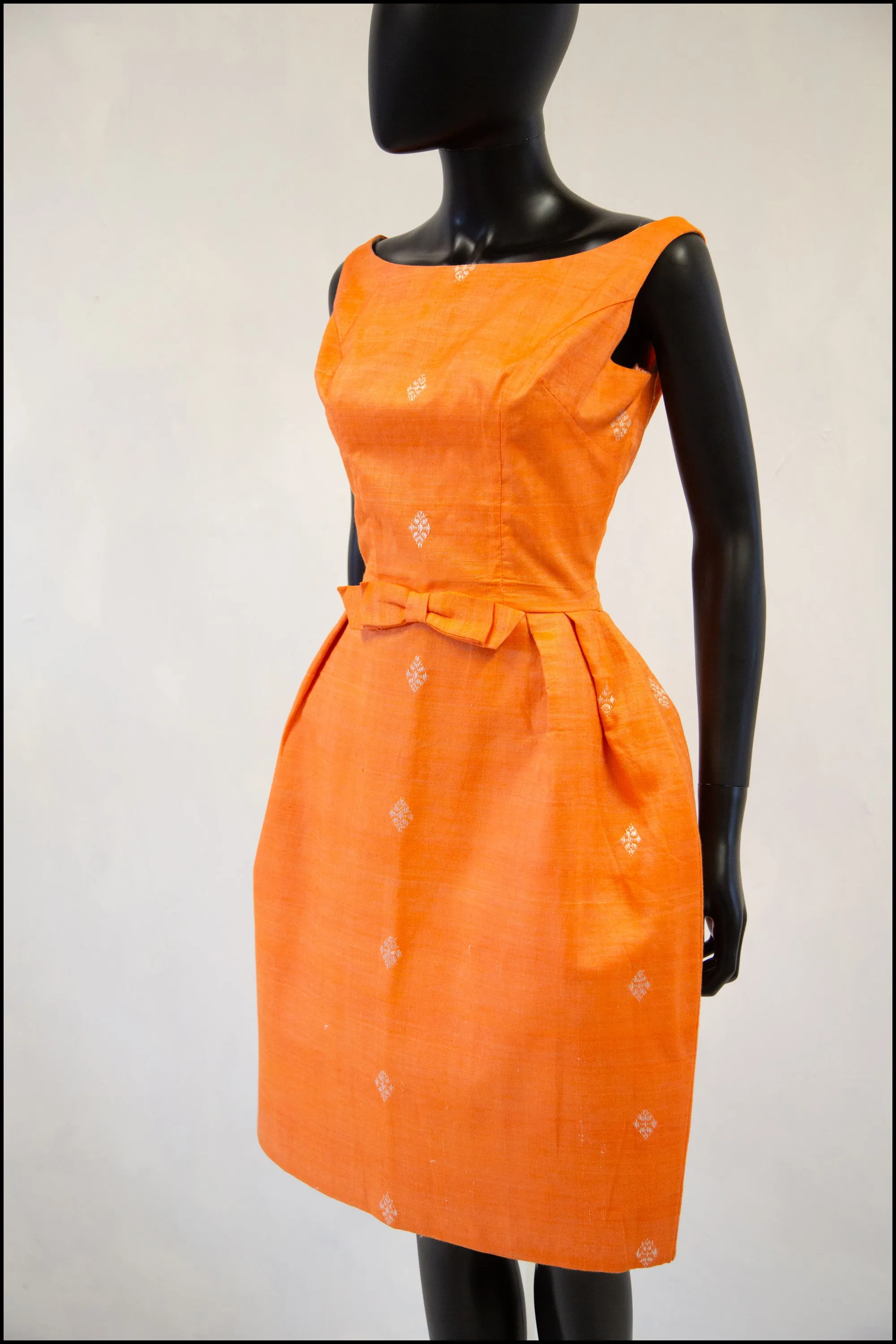 Vintage 1960s Orange Cotton Dress