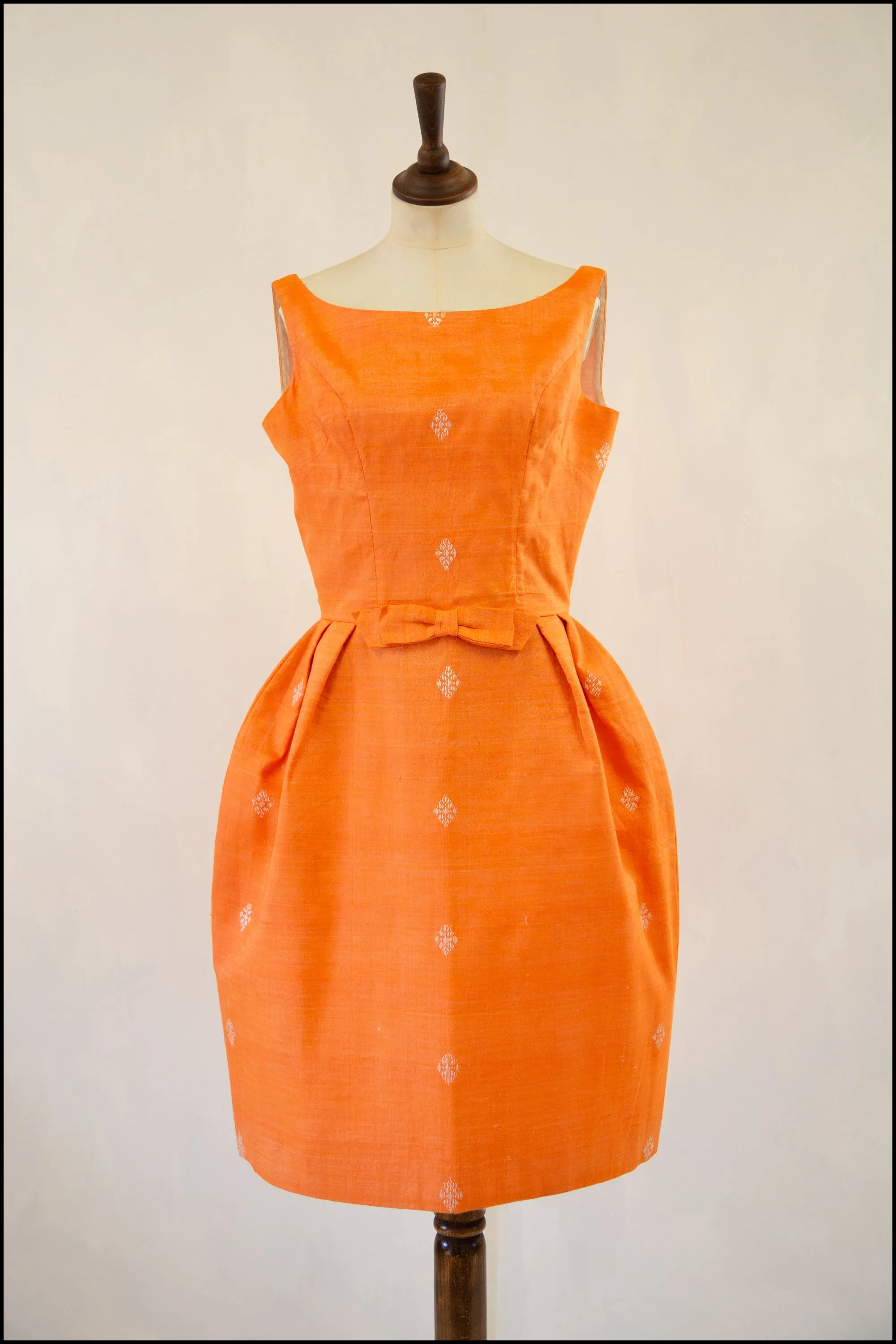 Vintage 1960s Orange Cotton Dress