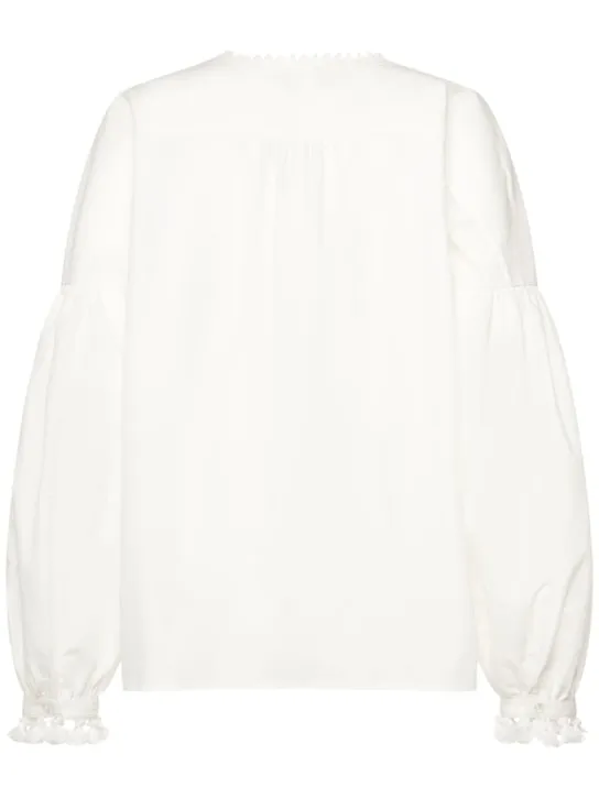 Weekend Max Mara   Radica embroidered cotton &amp; linen shirt 