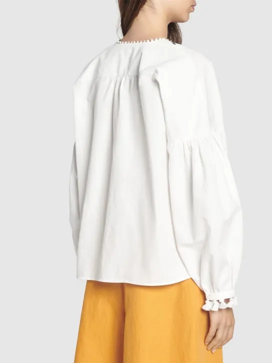 Weekend Max Mara   Radica embroidered cotton &amp; linen shirt 