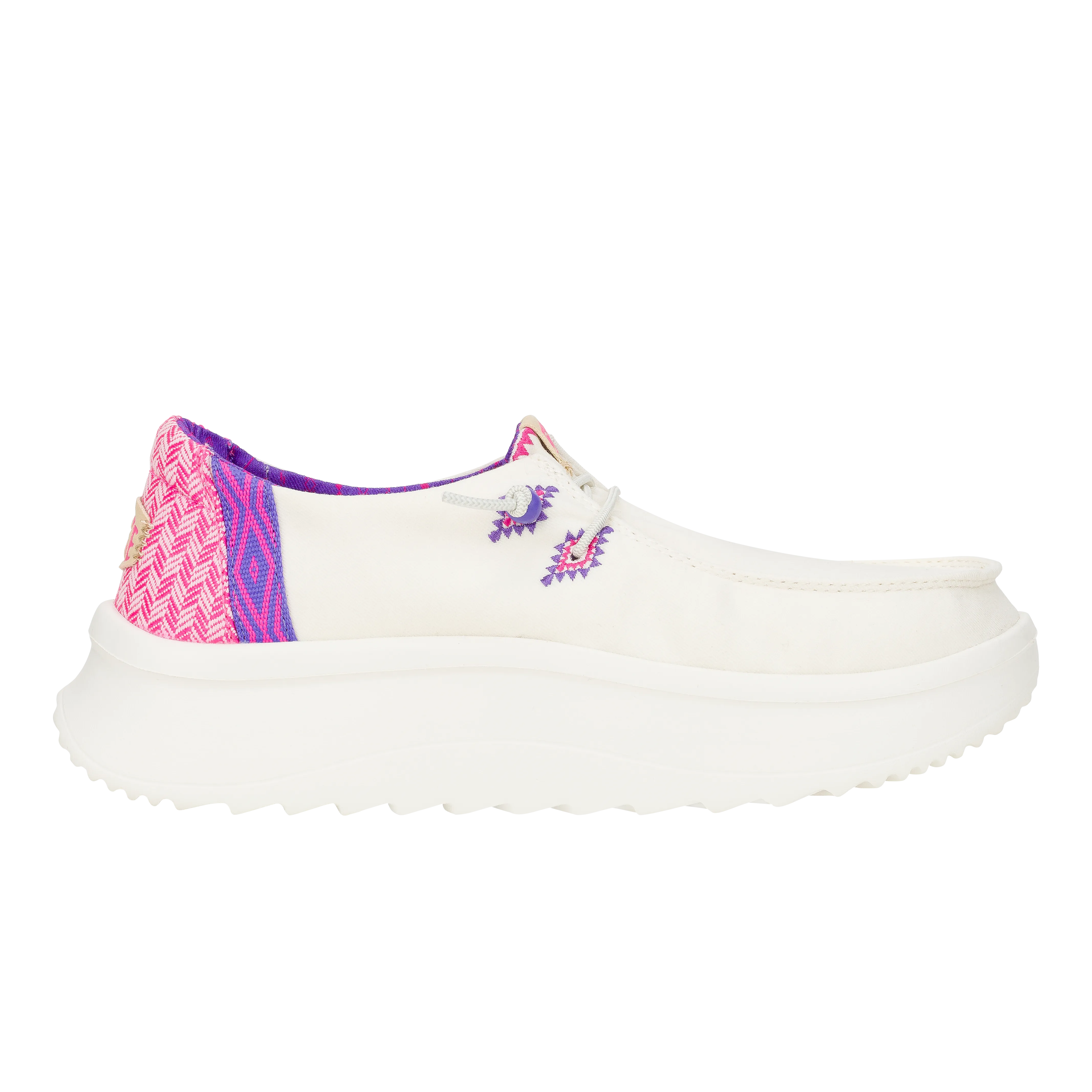 Wendy Peak Chambray Woven - White/Pink