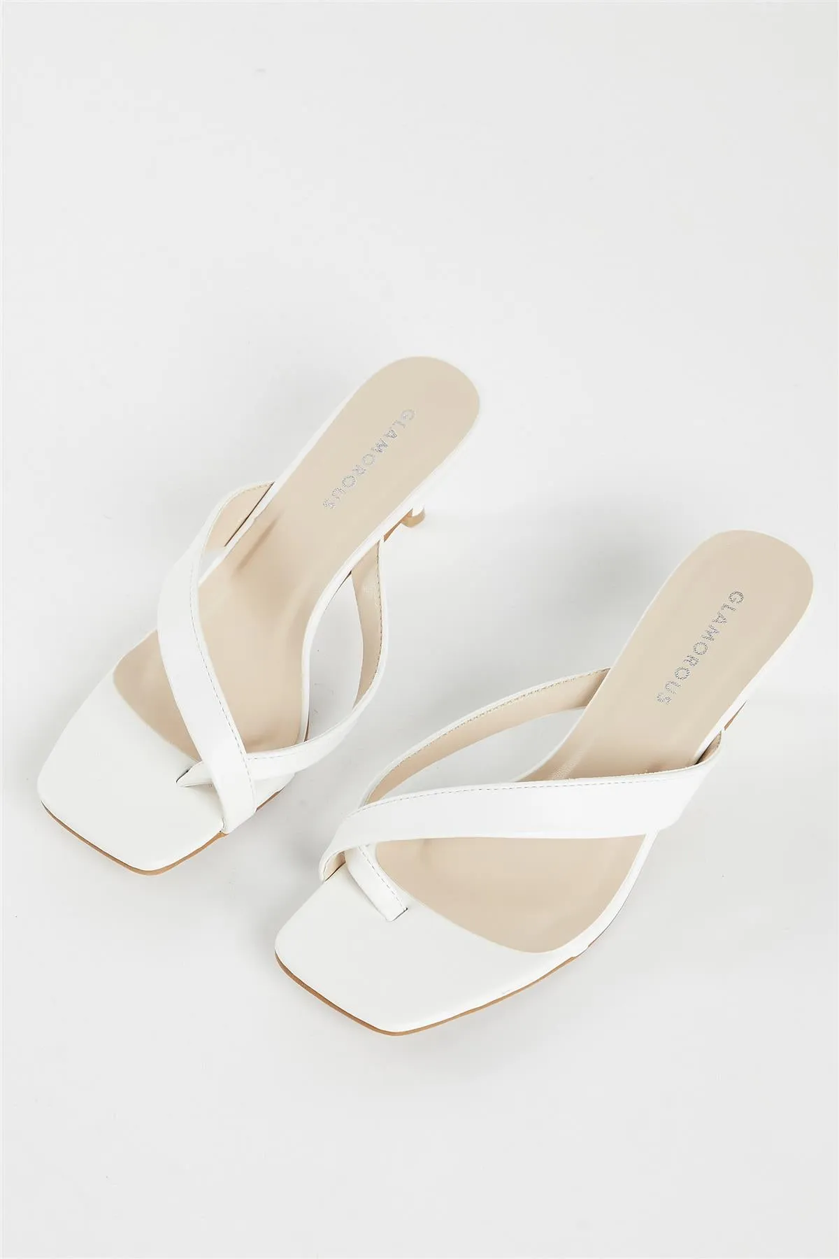 White Kitten Heel Kitten Heel-Heeled Sandal