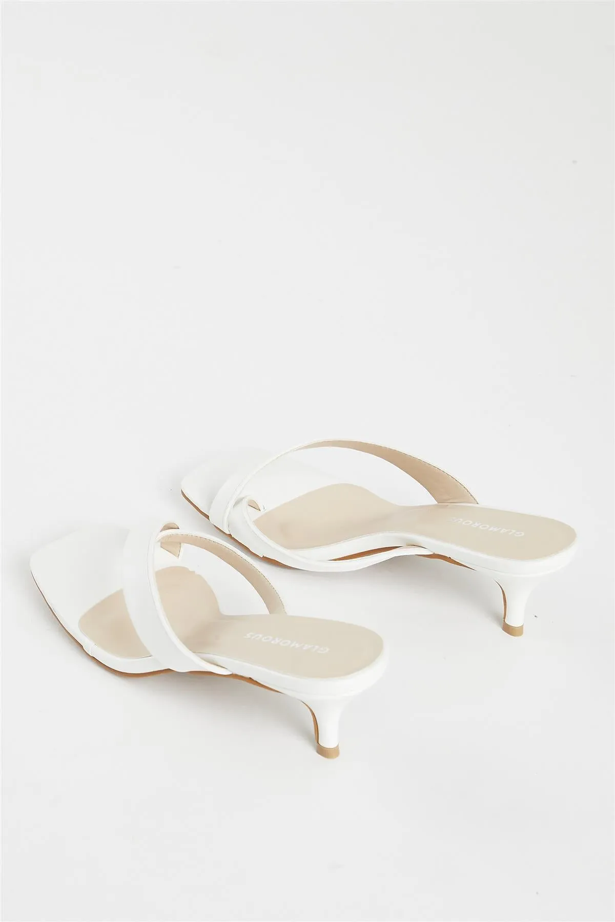 White Kitten Heel Kitten Heel-Heeled Sandal