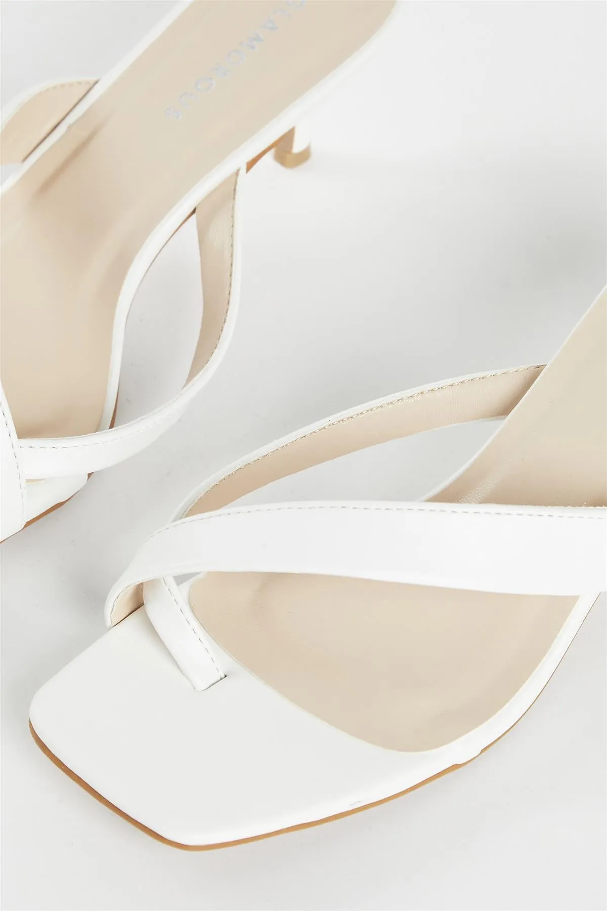 White Kitten Heel Kitten Heel-Heeled Sandal