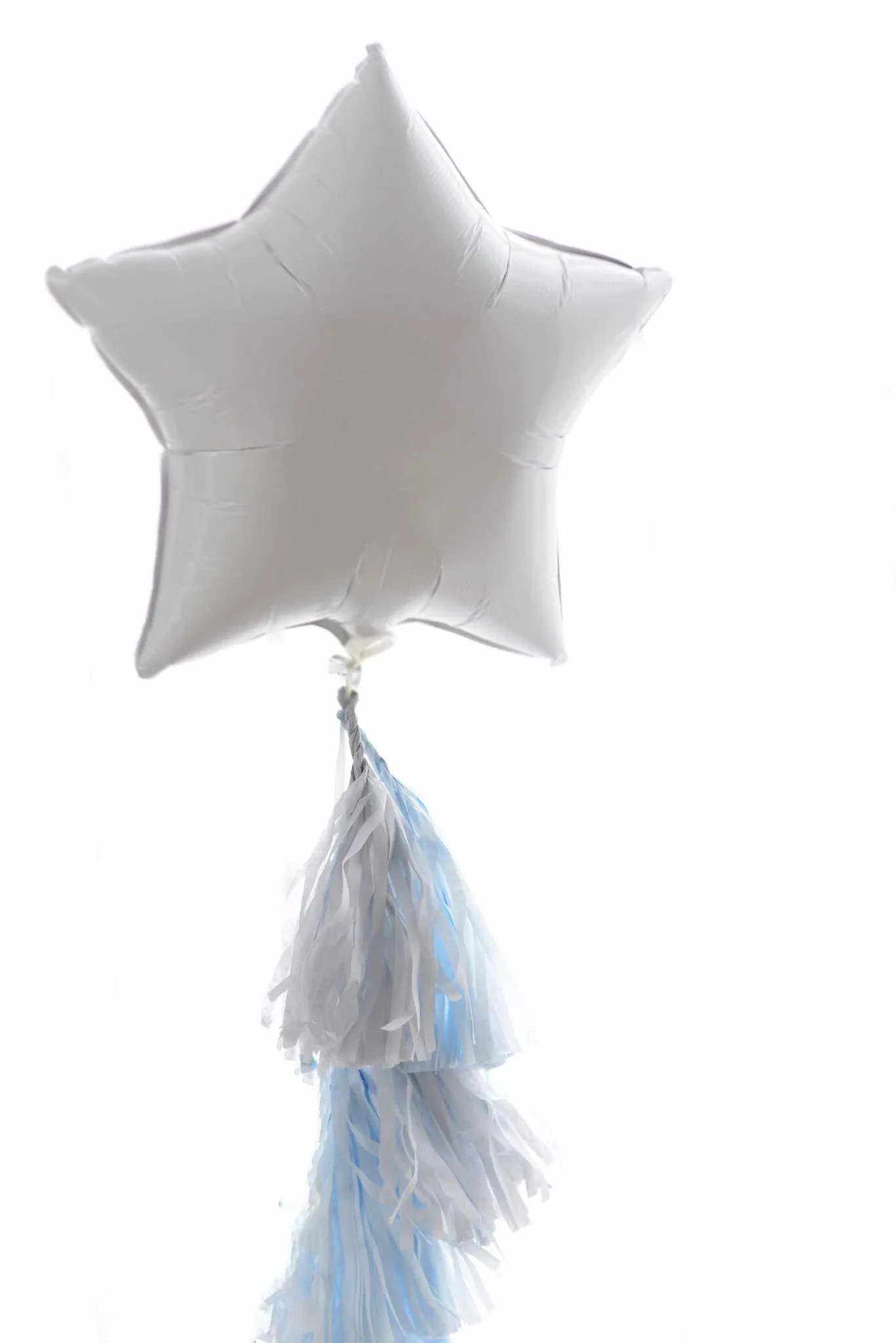 White Star Foil Balloon 20" with tassel tail