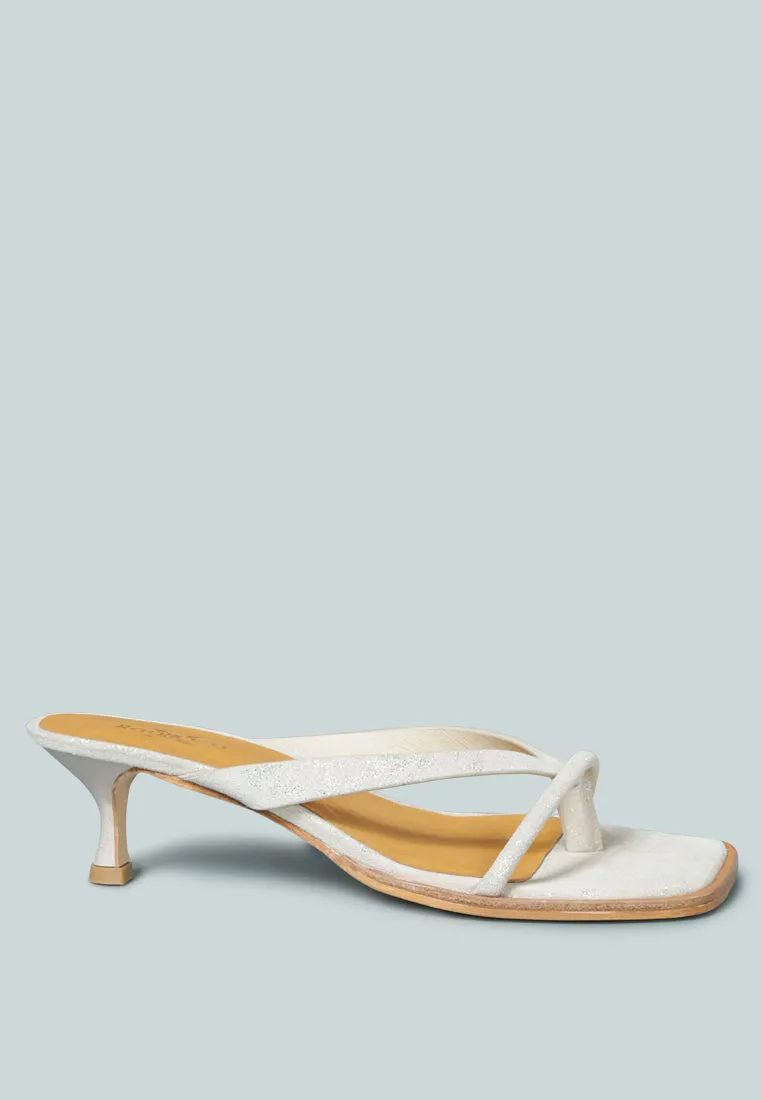 WINSLET Heeled Thong Sandal in Beige