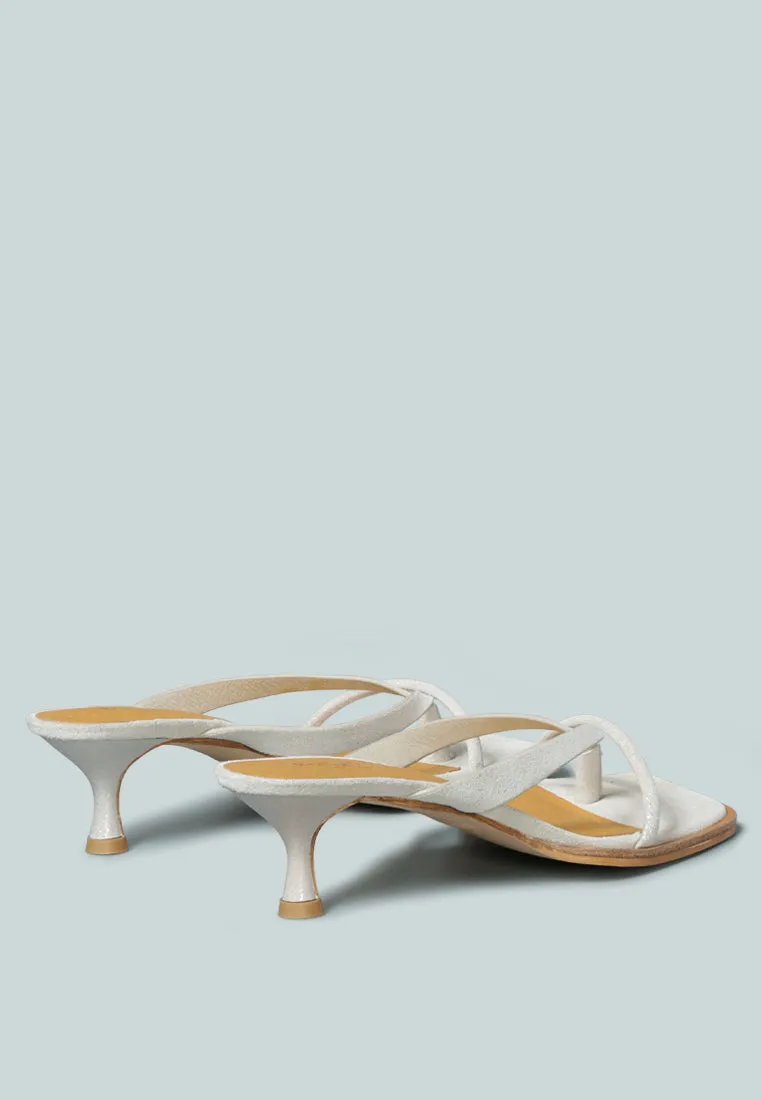 WINSLET Heeled Thong Sandal in Beige