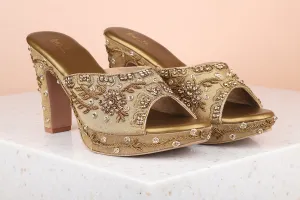 Women Antique Party Peep Toes Heels