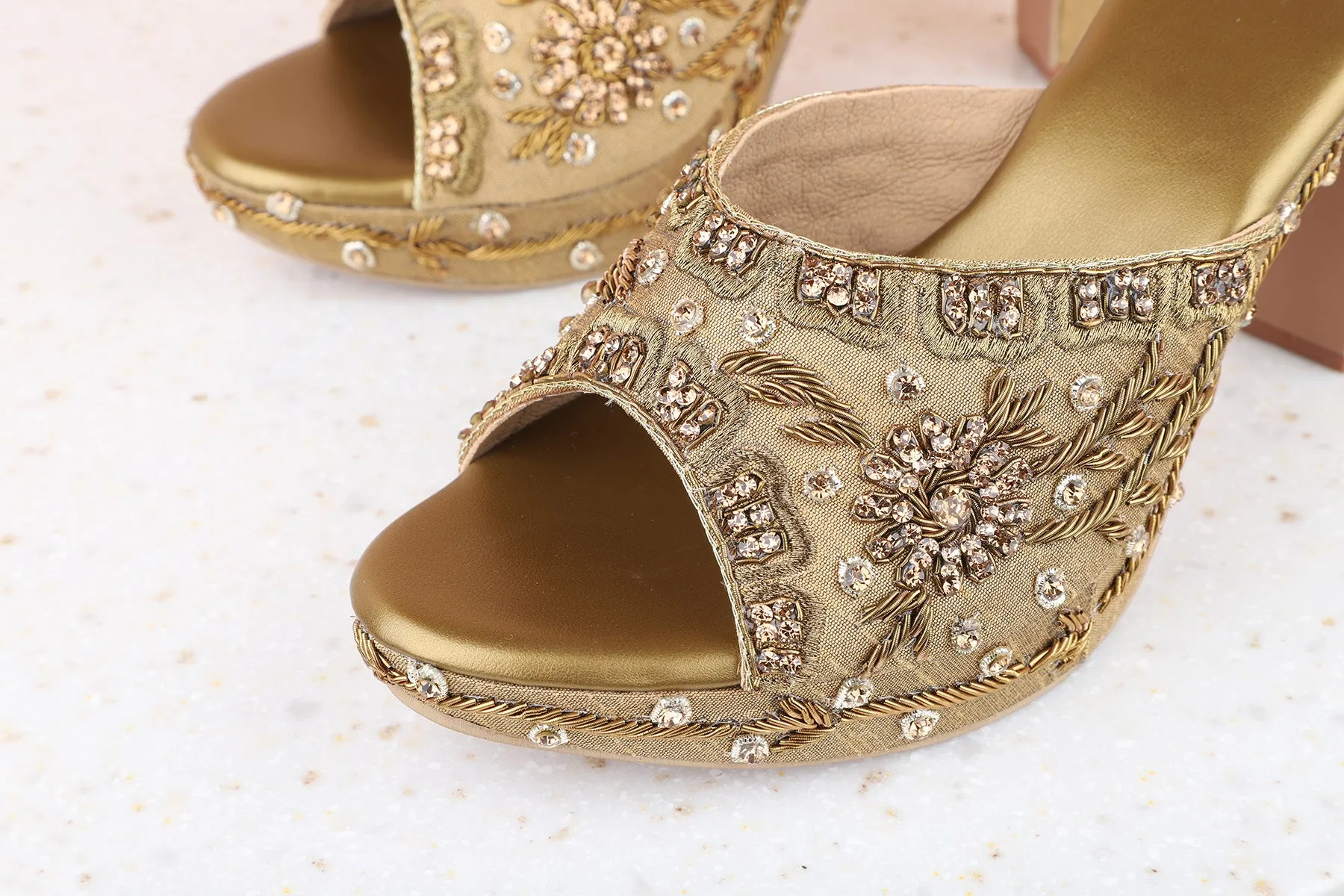 Women Antique Party Peep Toes Heels