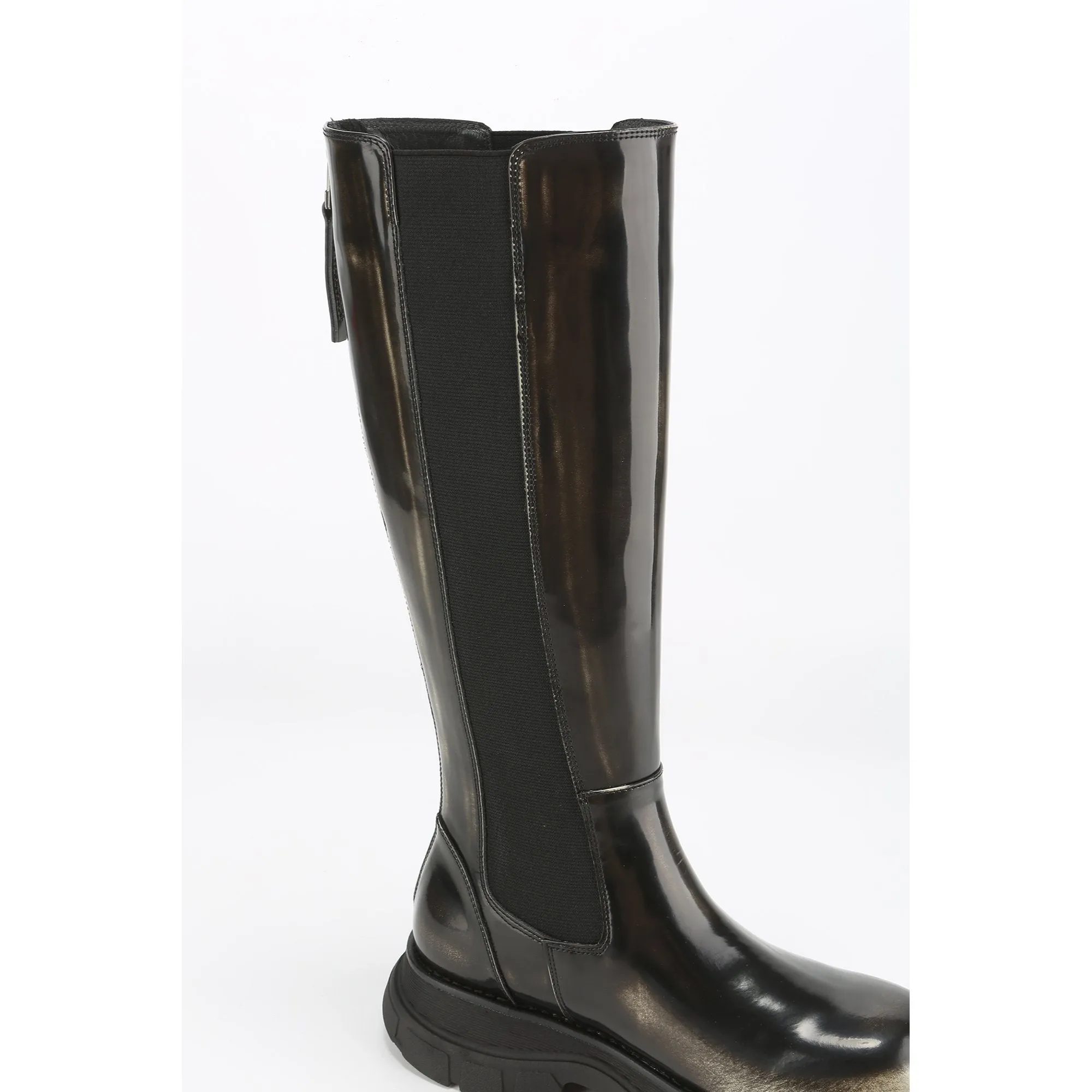 Women Knee-High Chelsea Boots - Brown