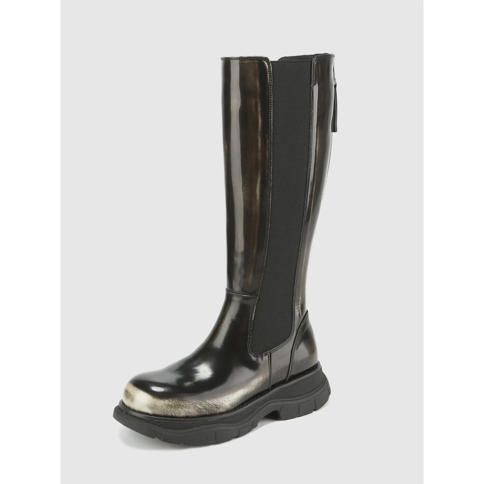 Women Knee-High Chelsea Boots - Brown