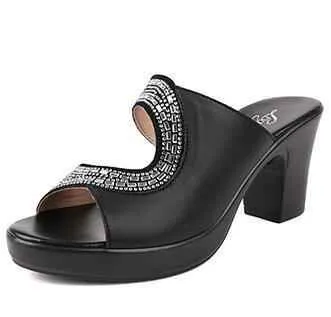 Women's Casual Shoes: TZ328 High Heels, Leather Slippers, and Sandals