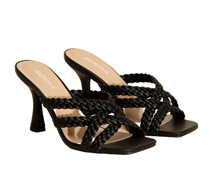 Womens Shoes Style No. Kellan-S Double Cross Braided Heels