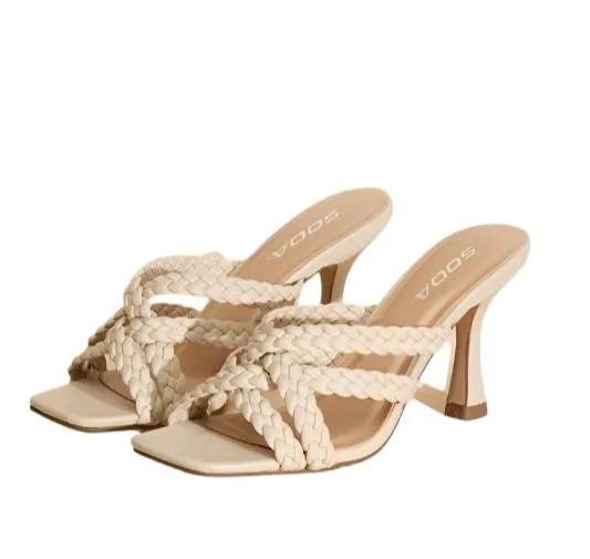 Womens Shoes Style No. Kellan-S Double Cross Braided Heels