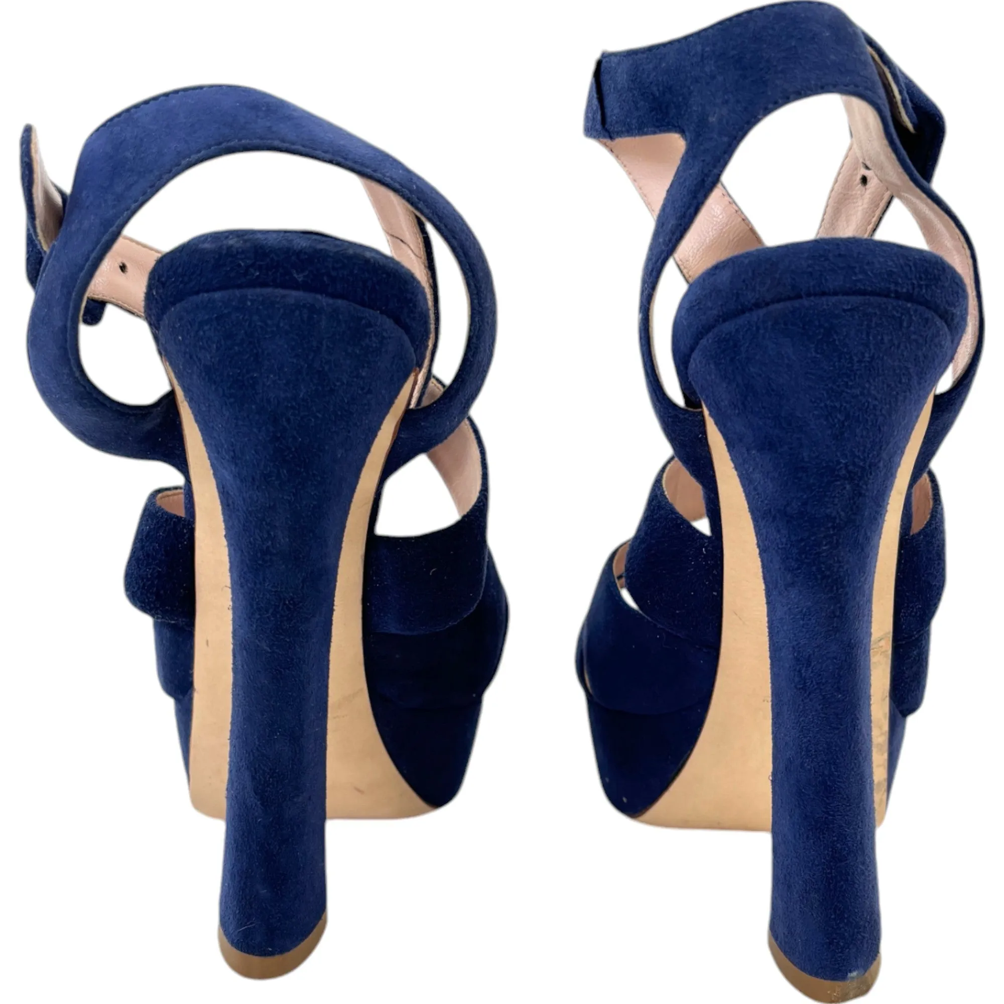 Women's Suede Heels Blue Size EU 37.5 / UK 4.5