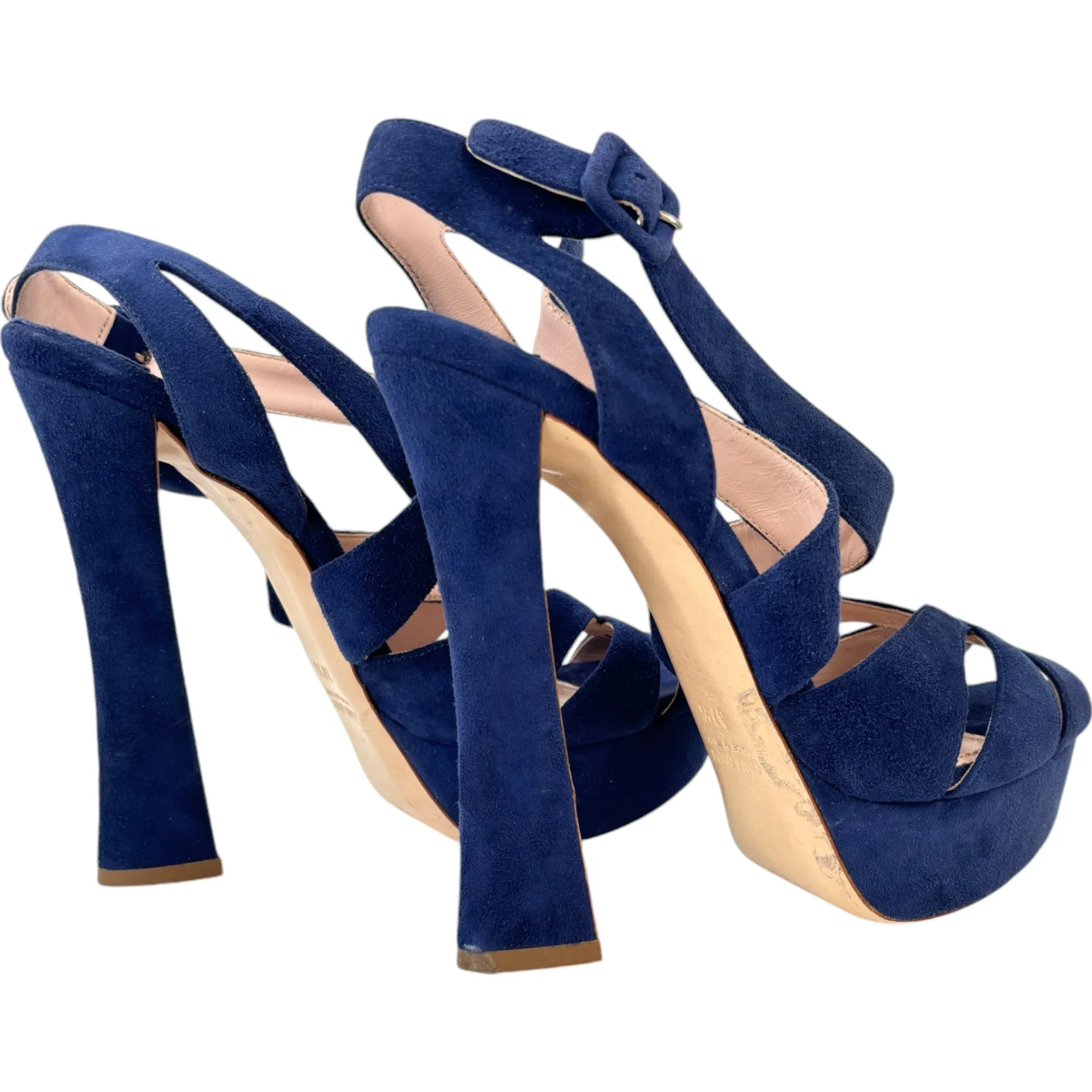 Women's Suede Heels Blue Size EU 37.5 / UK 4.5