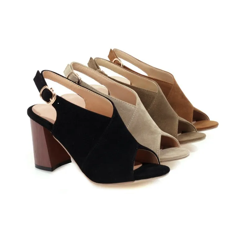 Women's's Peep Toe High Heeled Block Heels Sandals