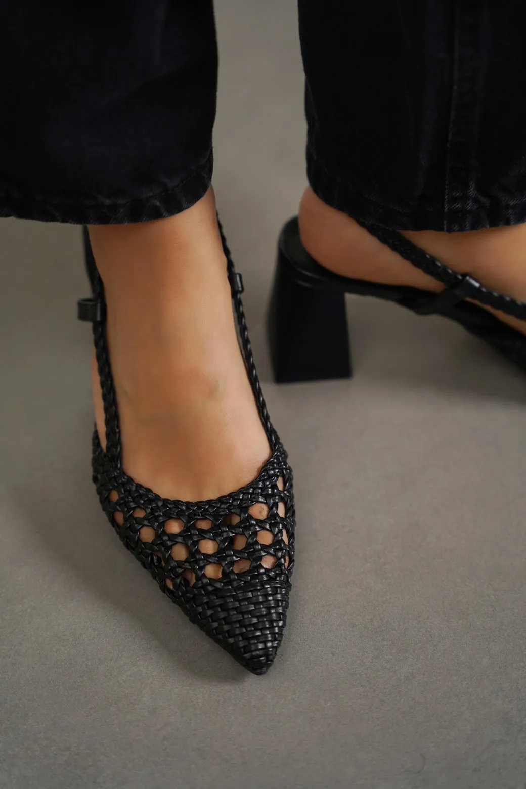 WOVEN PARTY HEELS